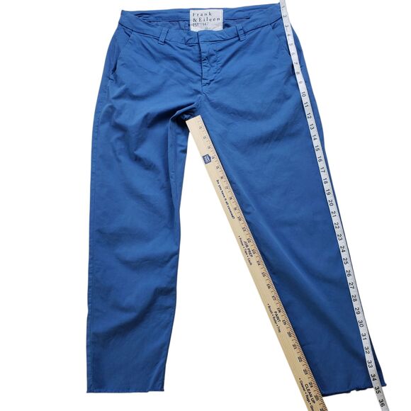 Frank & Eileen Wicklow Italian Chino Pants Womens 10 Blue Ankle Crop Performance - Picture 5 of 7